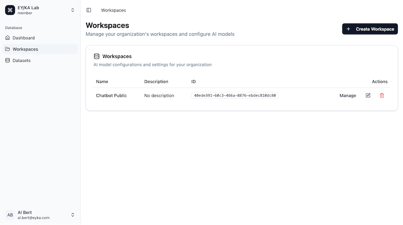 Workspaces with customer assistant in the platform Workspaces with customer assistant in the platform